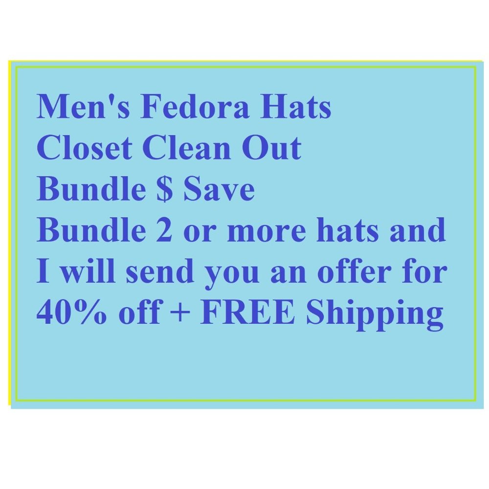 Men's Fedora Hats - Check out my closet! Bundle and save 40%